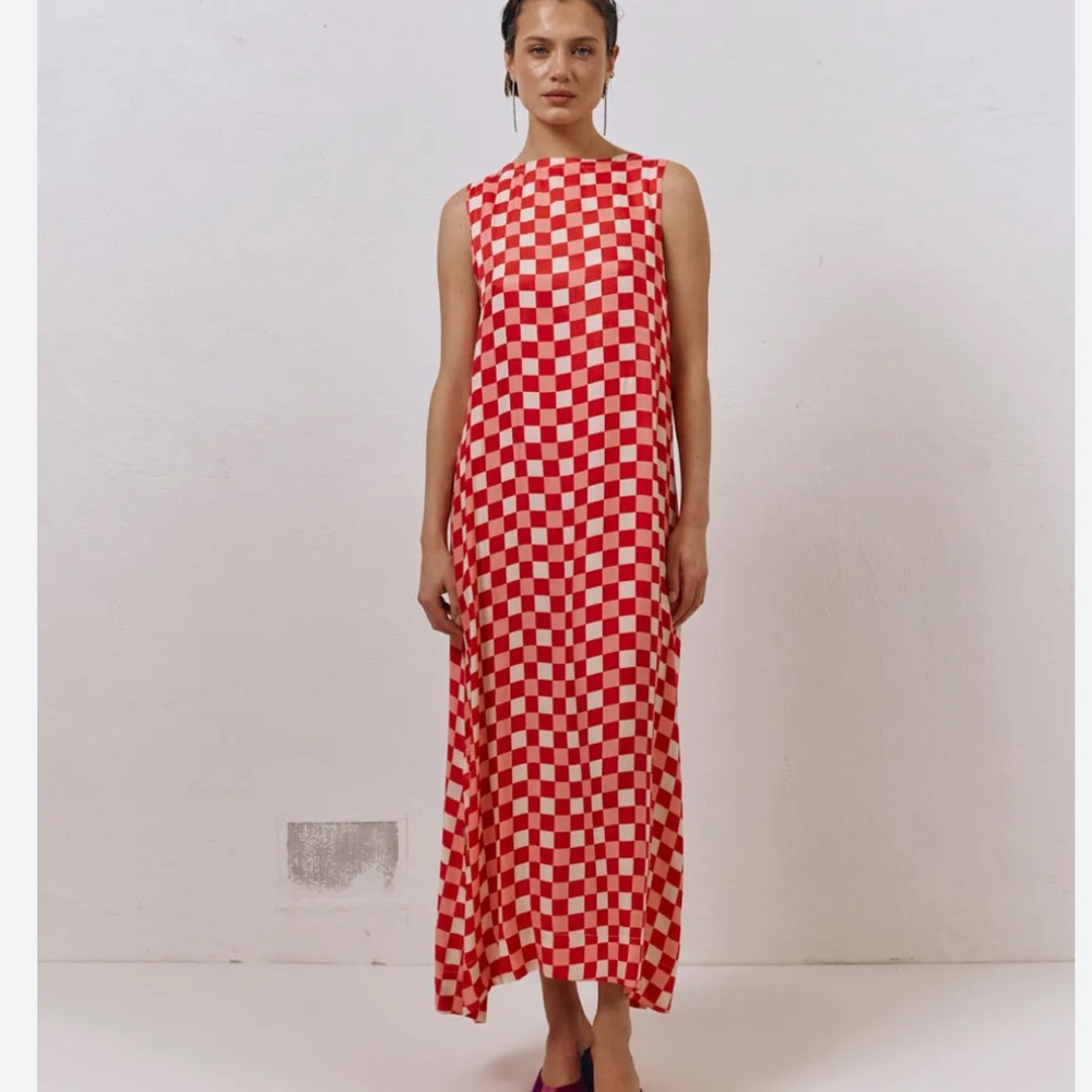 VRG GRL Sacha Smock Midi Dress Check